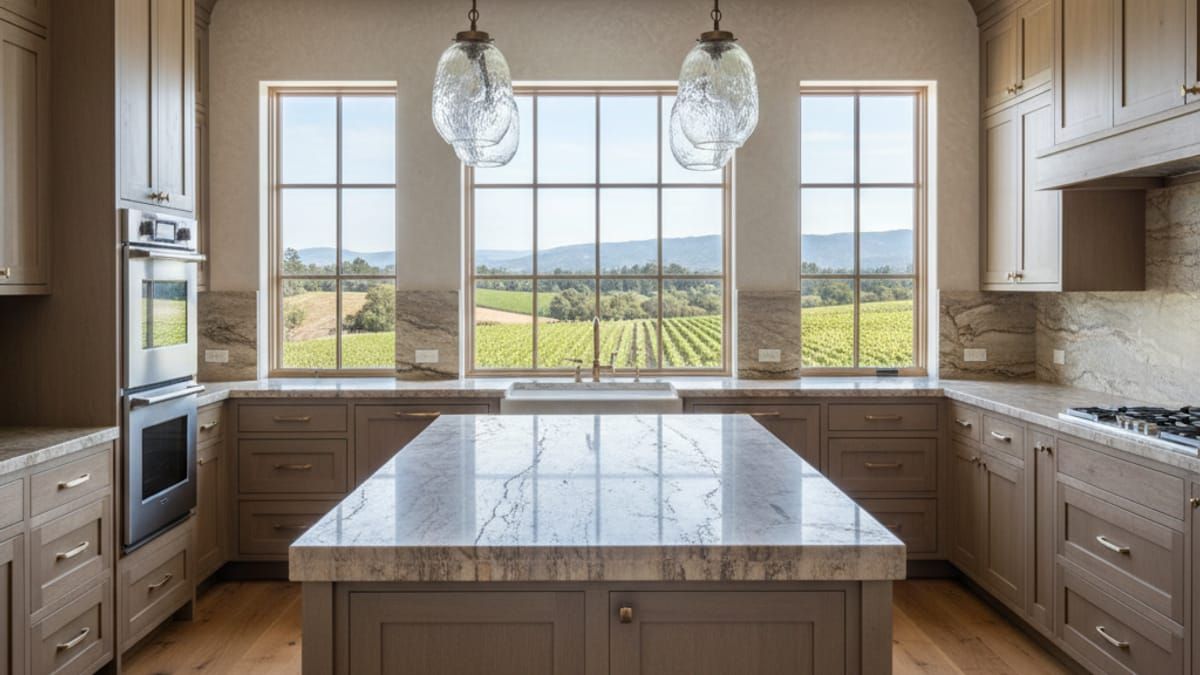 Luxury kitchen remodel with island and custom cabinetry