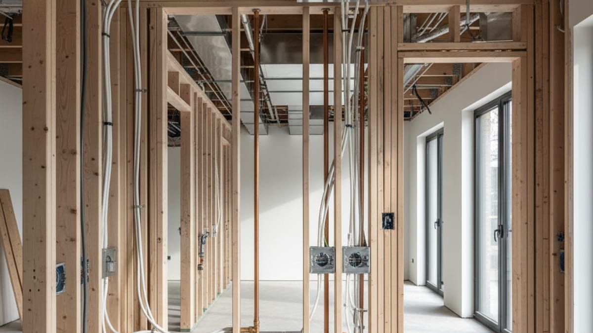 Modern systems installation during home renovation